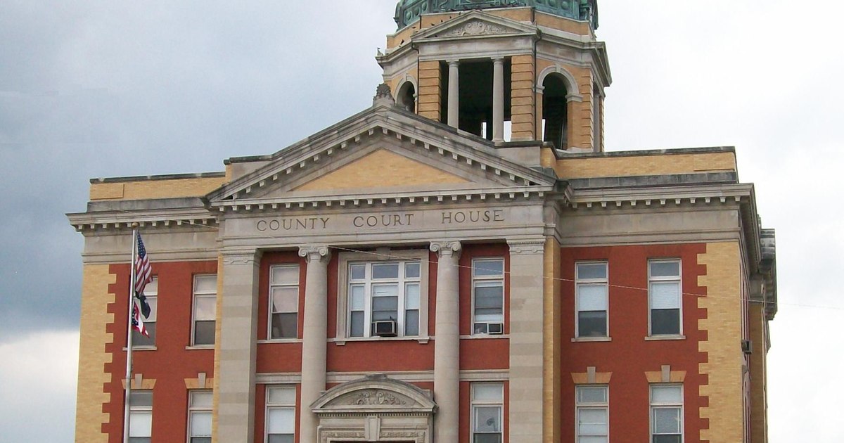 Monroe County Courthouse in Woodsfield, Ohio, featured in the Nov. 3 election preview