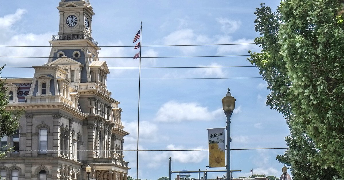 The Muskingum County Courthouse in Zanesville, Ohio