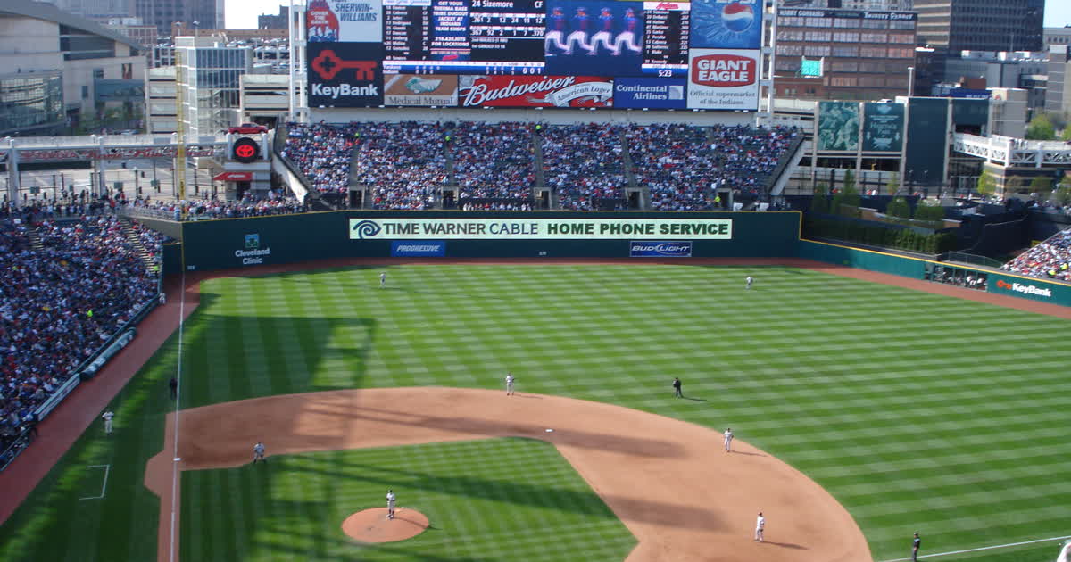 Progressive Field in Cleveland during a Guardians game