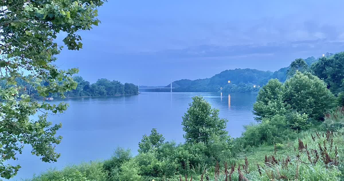 Ohio River at Pomeroy, Ohio at dusk