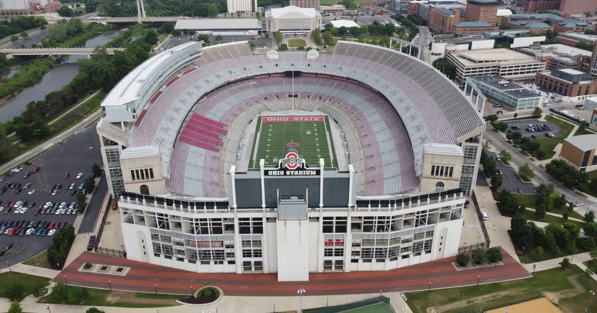 Ohio Stadium aerial view in Columbus