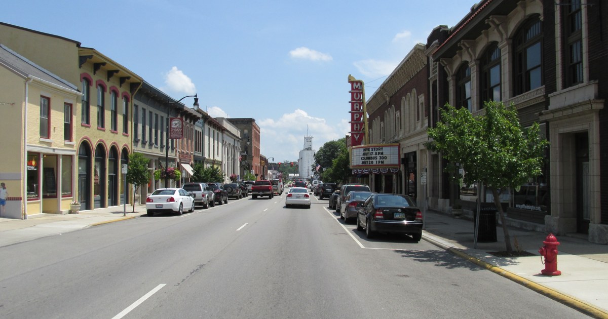 Main Street in downtown Wilmington, Ohio