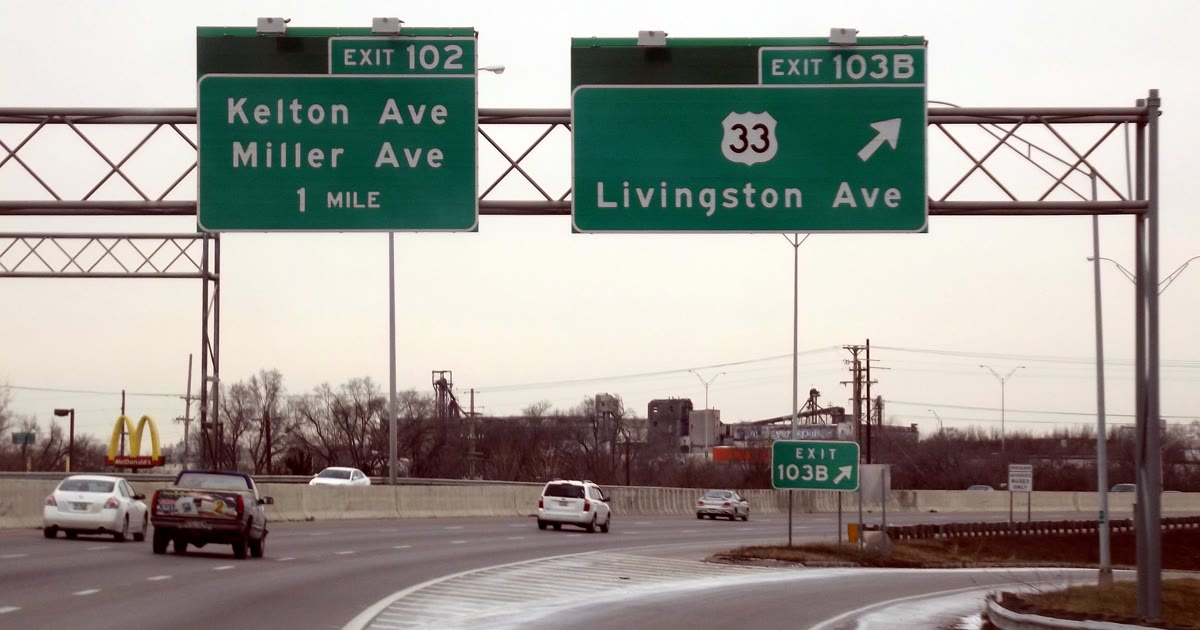 Interstate 70 traffic on the east side of Columbus