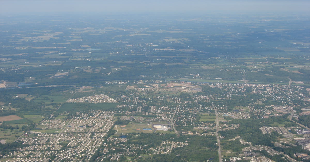 Aerial view of Miamisburg, Ohio, home of Austin Landing