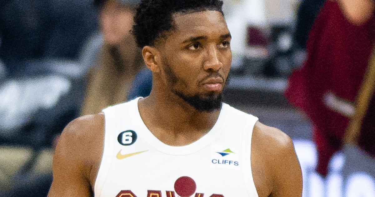 Donovan Mitchell in a Cleveland Cavaliers uniform