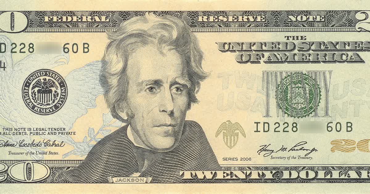 A United States twenty-dollar bill