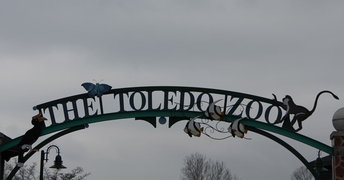 The Toledo Zoo entrance arch in Toledo, Ohio
