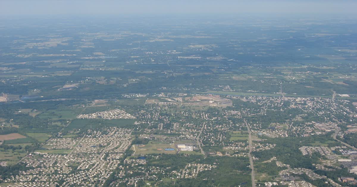 Aerial view of Miamisburg, Ohio
