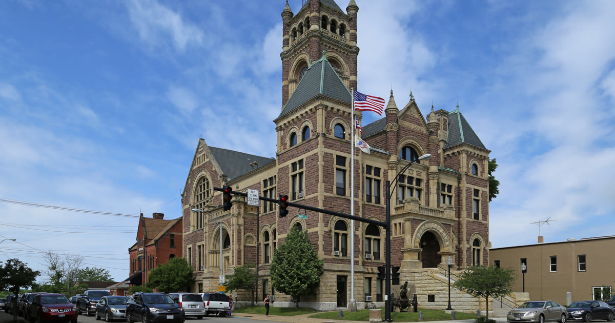 The Perry County Courthouse in New Lexington, Ohio