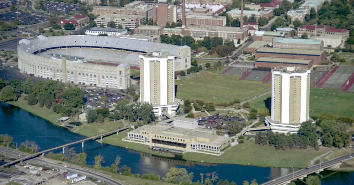 Aerial view of Ohio Stadium in Columbus, Ohio