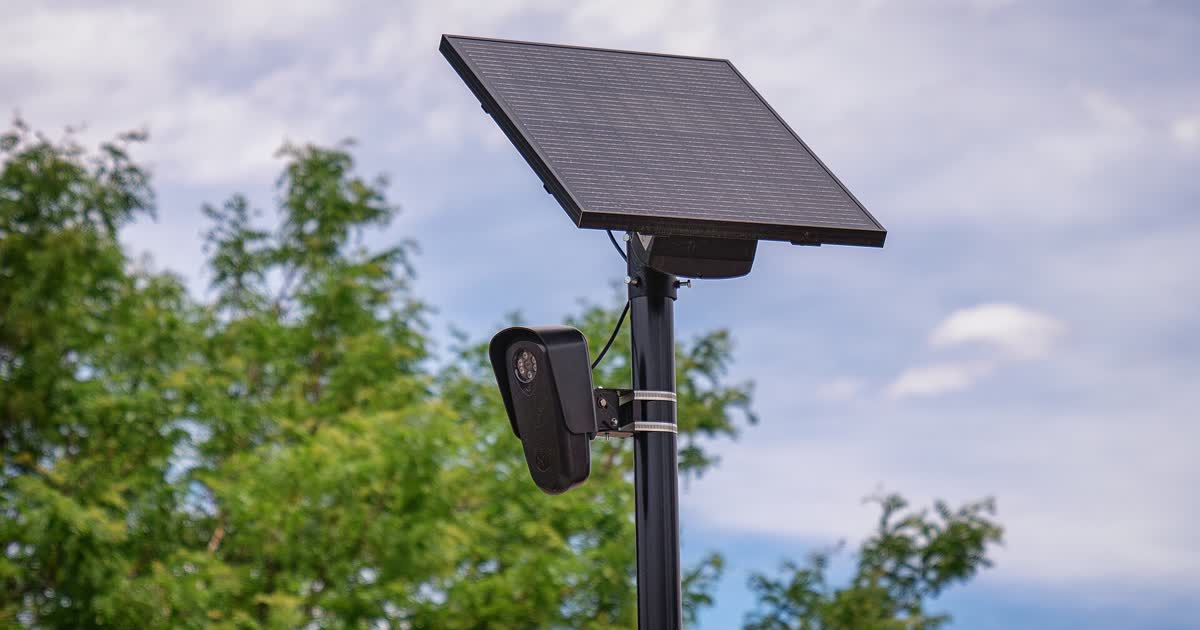 Flock Safety license plate reader camera on a pole