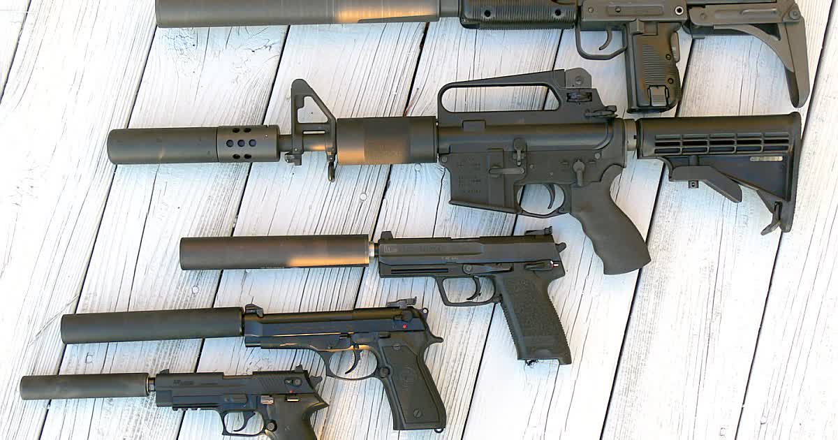 Firearms fitted with suppressors