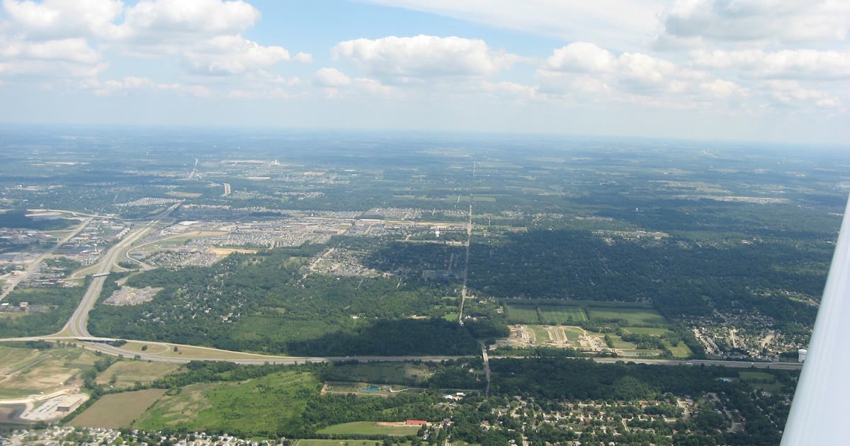 Northern Beavercreek, Ohio, and Interstate 675 from the air