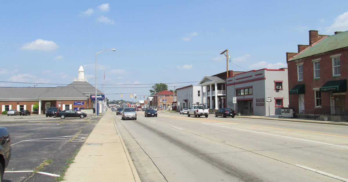Main street in Waverly, Pike County, Ohio