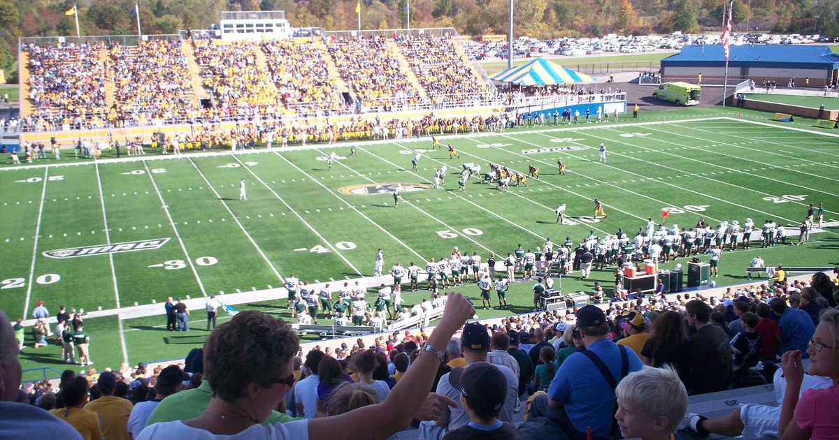 Football game at Dix Stadium in Kent