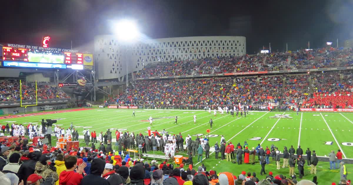 Nippert Stadium at the University of Cincinnati during a football game