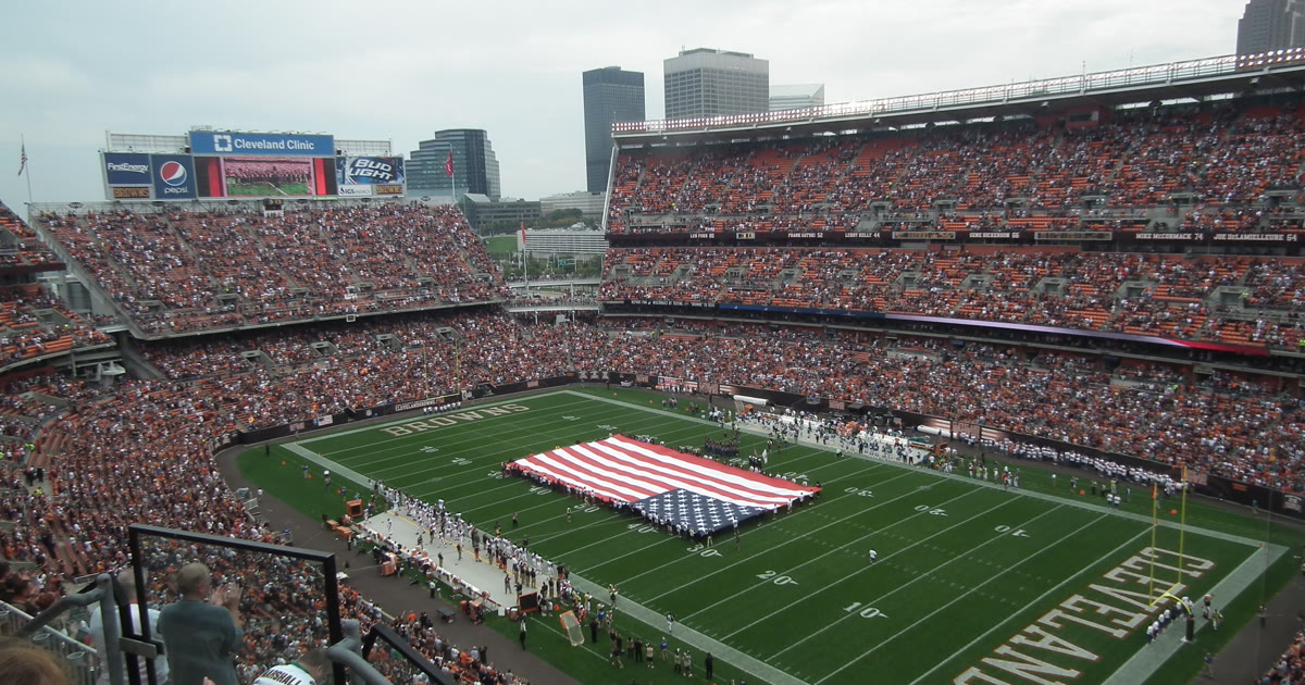 Cleveland Browns stadium on game day in Cleveland