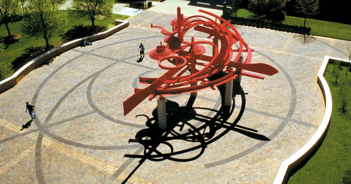 Turning Points sculpture on the Wright State University campus