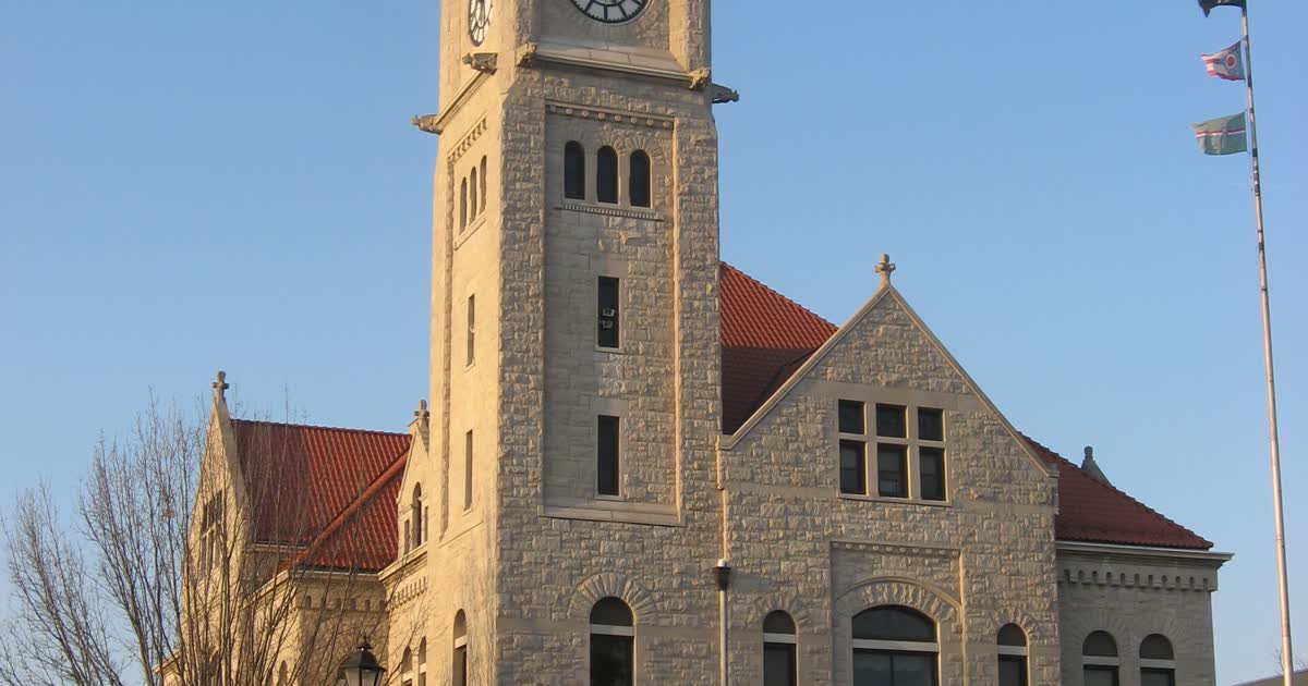 Greene County Courthouse clock tower in Xenia