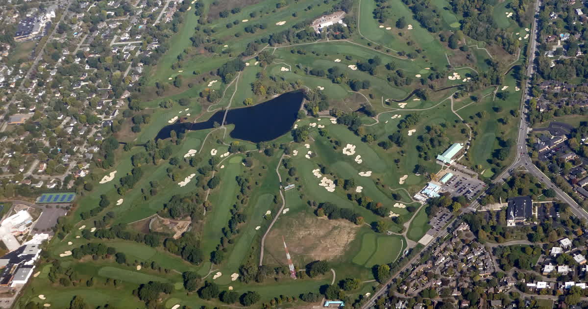 Aerial view of the Ohio State University Golf Club in Columbus Ohio
