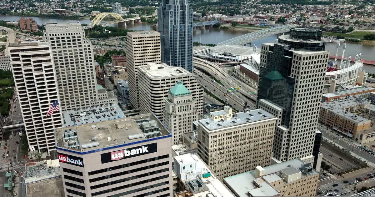 Downtown Cincinnati aerial view