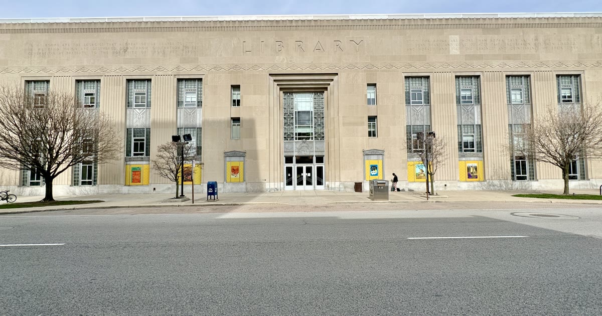 The Toledo-Lucas County Public Library Main Library building in downtown Toledo