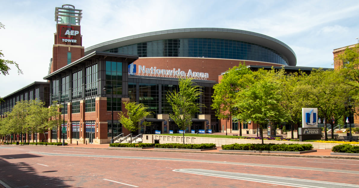 Nationwide Arena exterior in Columbus, Ohio, home of the Columbus Blue Jackets