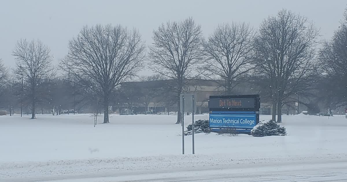 Marion Technical College sign and campus in Marion, Ohio