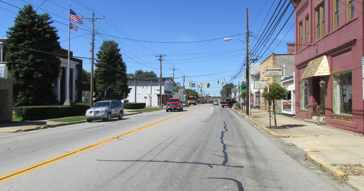 Main street in Bethel, Ohio in Clermont County