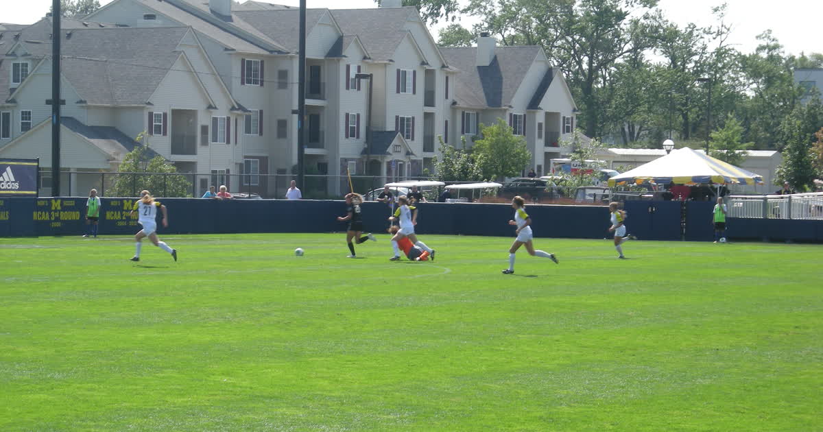 Women's soccer match at U-M Soccer Stadium in Ann Arbor