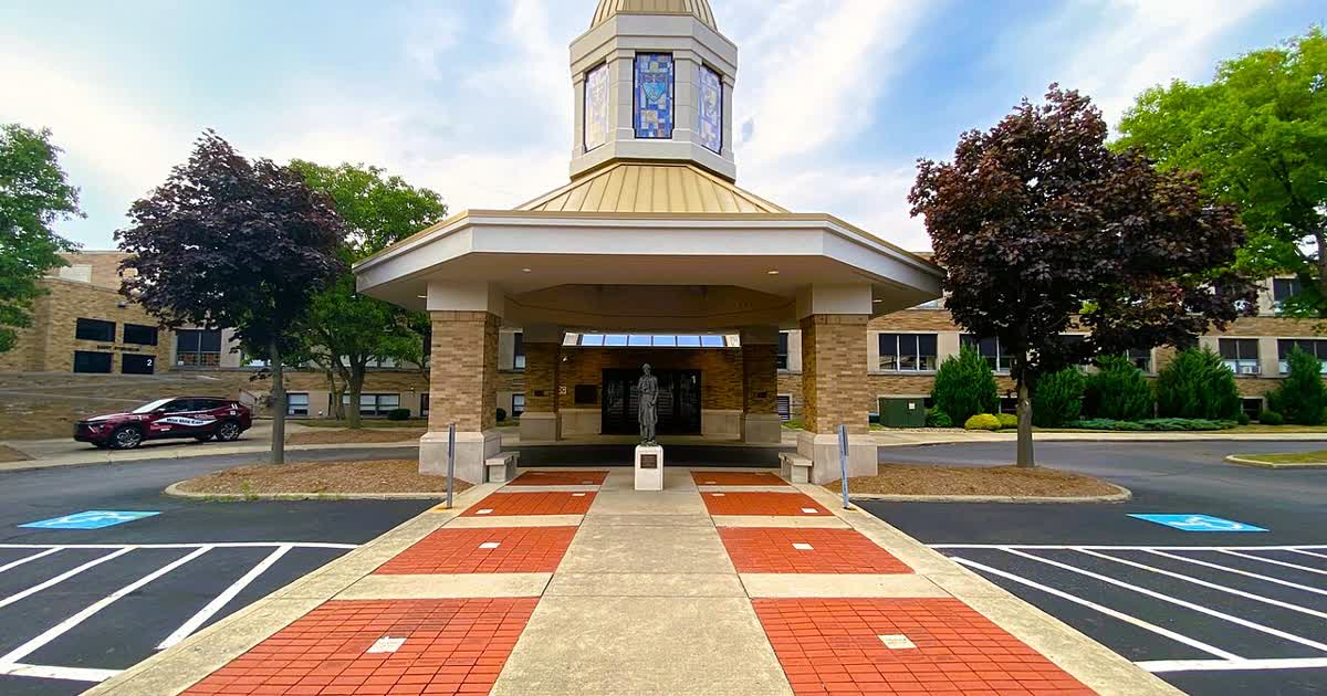 Archbishop Hoban High School entrance in Akron Ohio